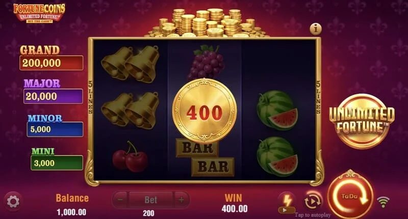 Fortune Coins Unlimited Fortune - Lock & Respin møntrunde med fastholdte mønter